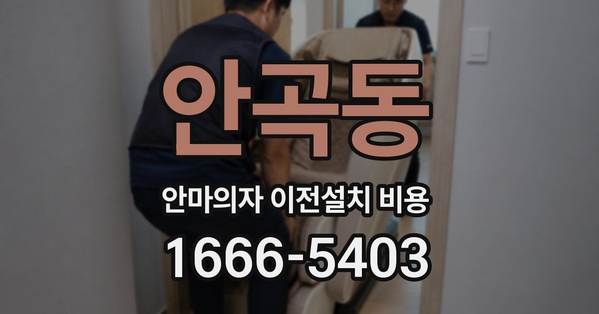 안곡동 안마의자 이전설치 비용