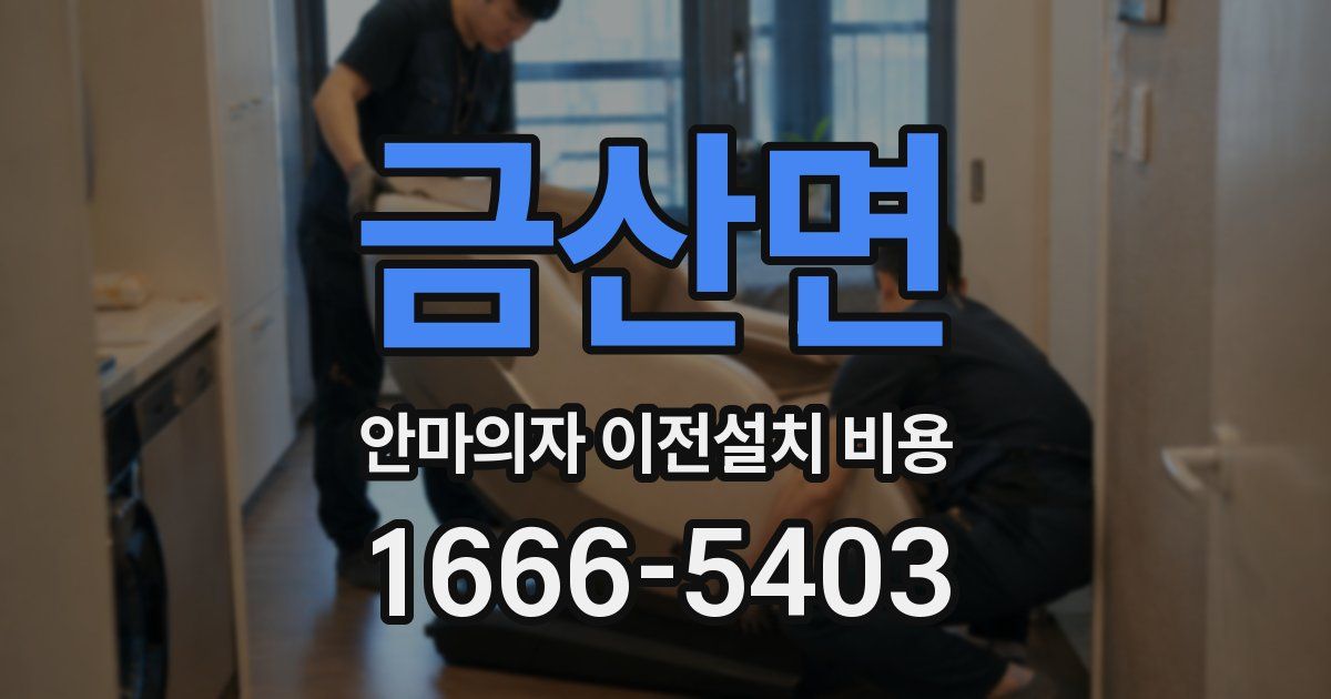 금산면 안마의자 이전설치 비용