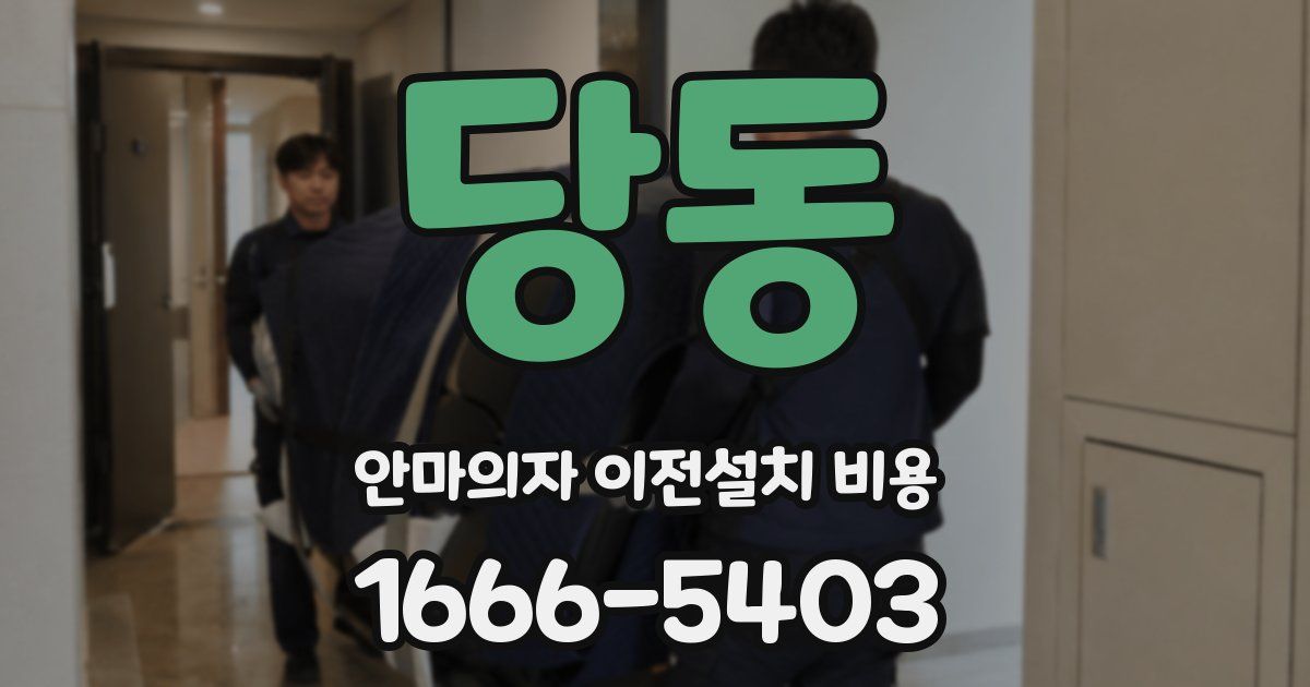 당동 안마의자 이전설치 비용