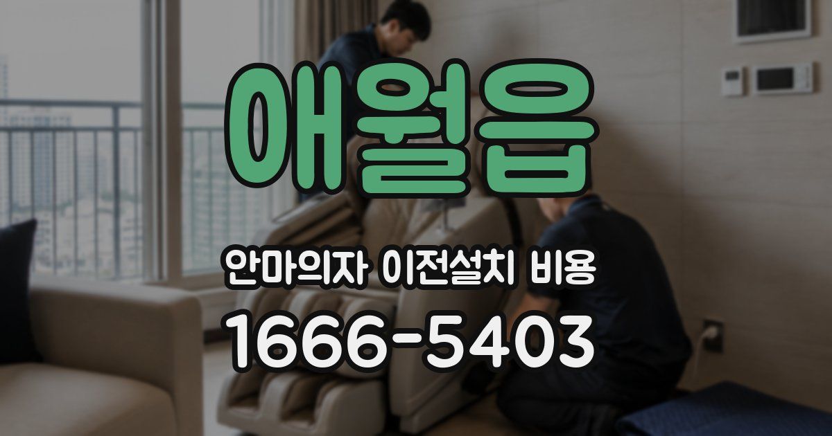 애월읍 안마의자 이전설치 비용