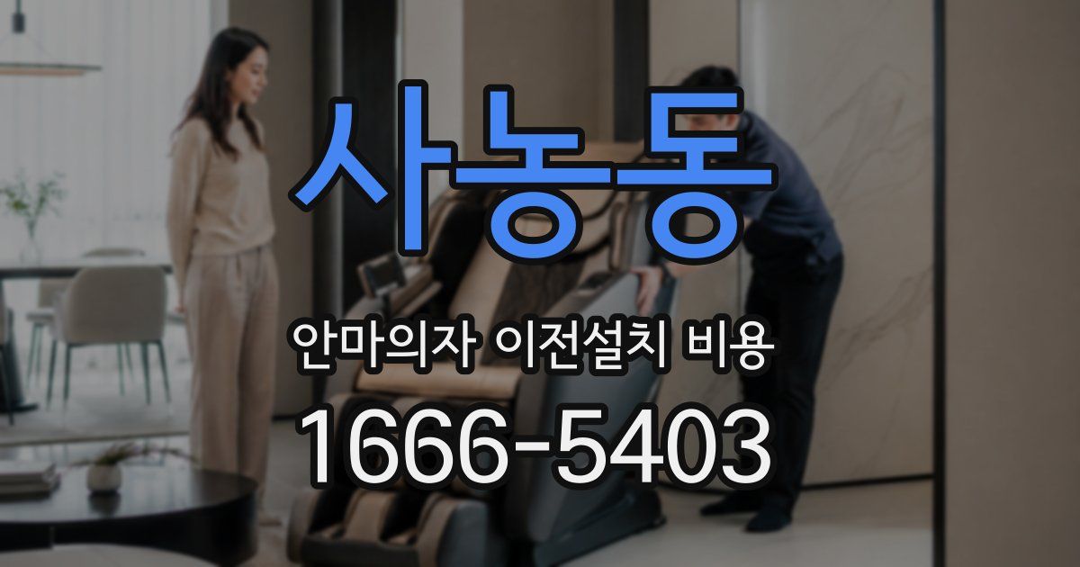 사농동 안마의자 이전설치 비용