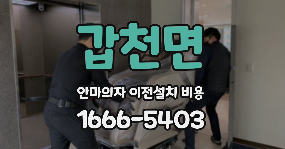 갑천면 안마의자 이전설치 비용
