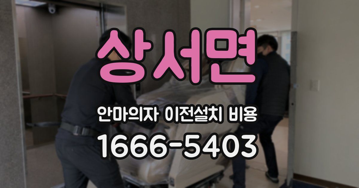 상서면 안마의자 이전설치 비용