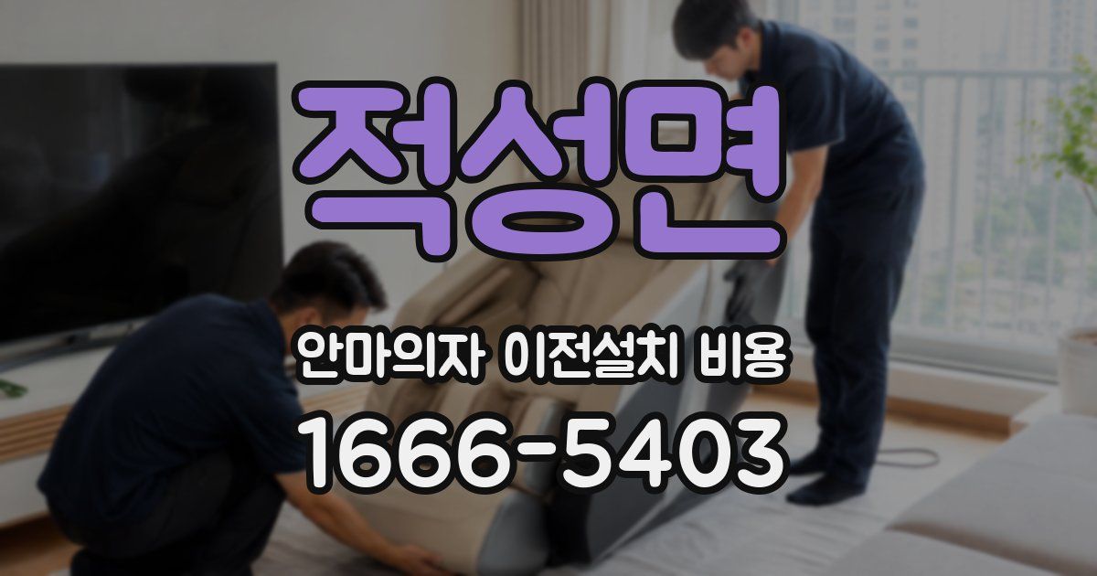 적성면 안마의자 이전설치 비용