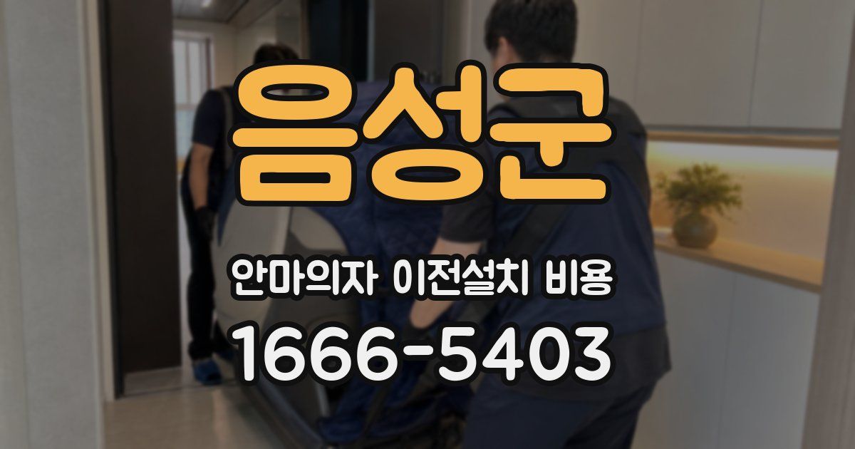 음성군 안마의자 이전설치 비용
