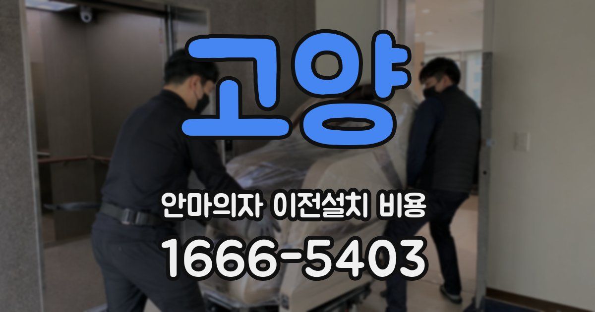 고양 안마의자 이전설치 비용