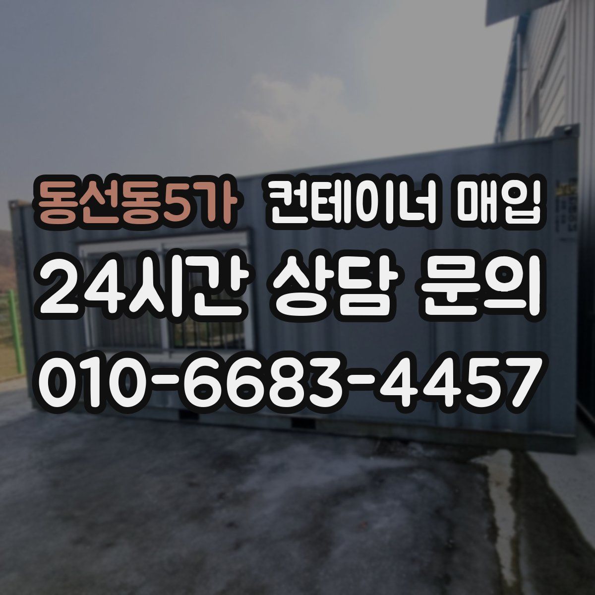 동선동5가 컨테이너 매입