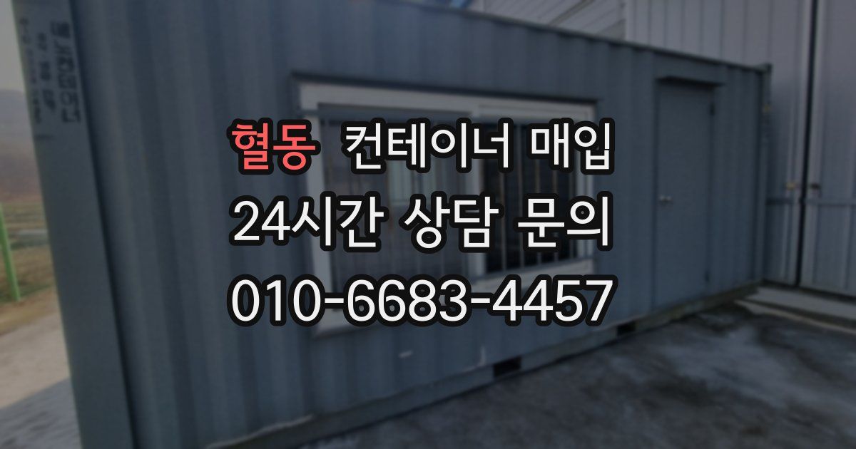 혈동 컨테이너 매입
