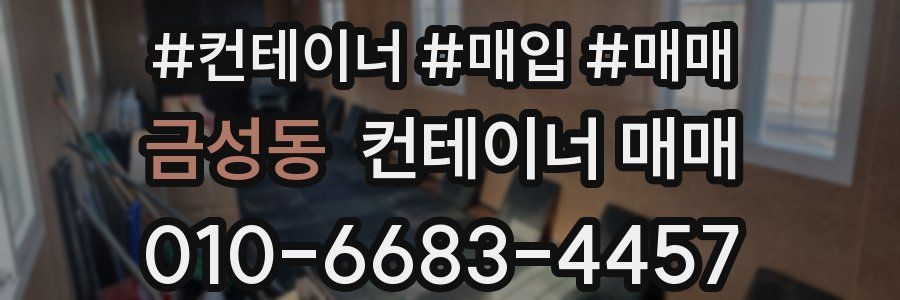 금성동 컨테이너 매매