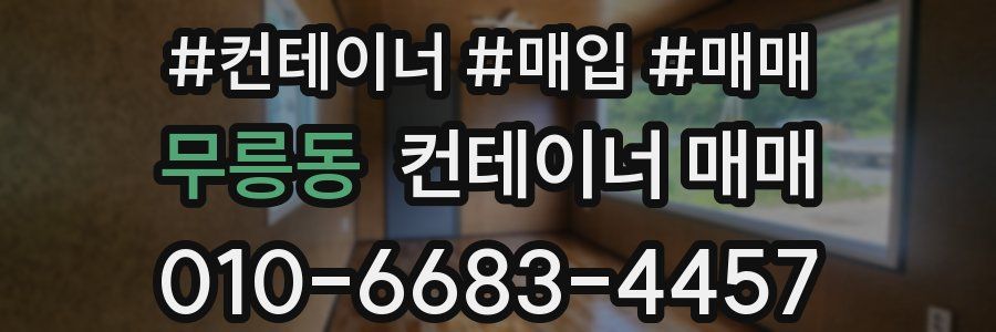 무릉동 컨테이너 매매