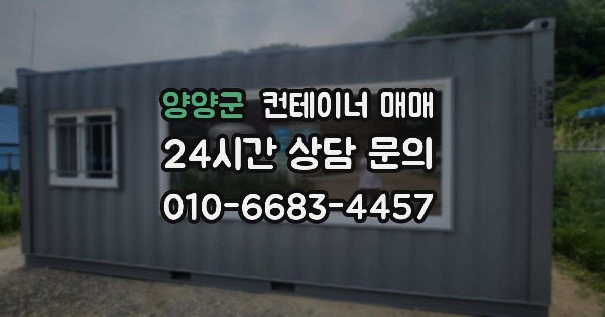 양양군 컨테이너 매매