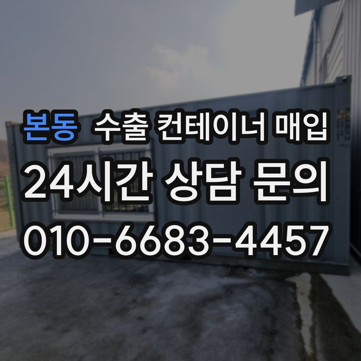 본동 수출 컨테이너 매입