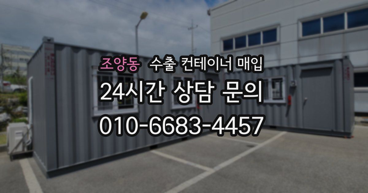 조양동 수출 컨테이너 매입
