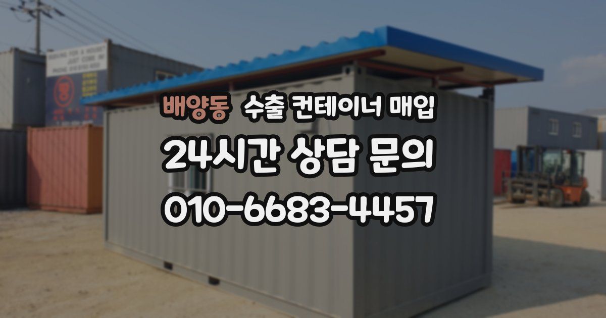 배양동 수출 컨테이너 매입