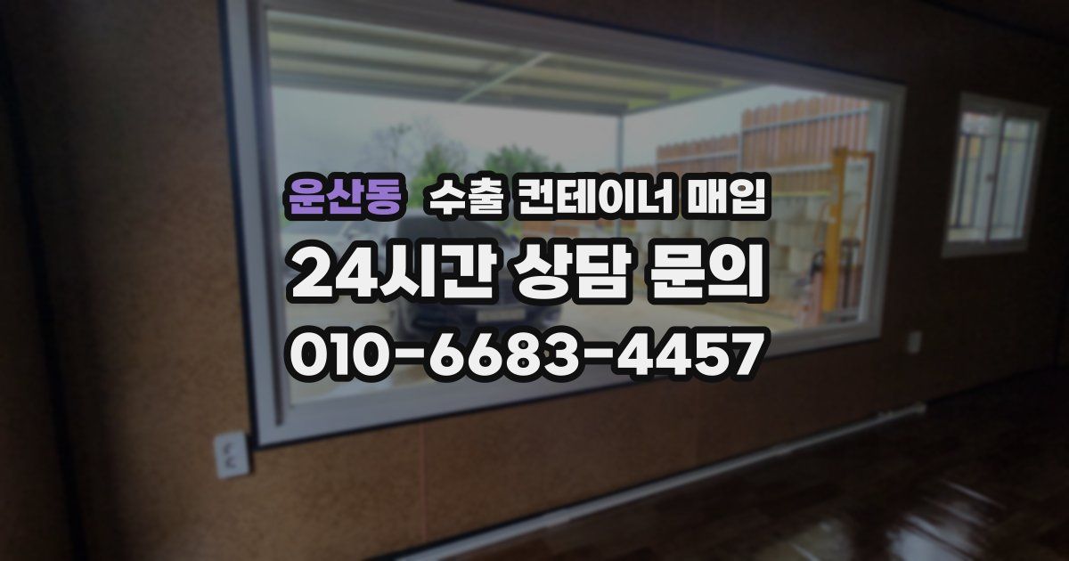 운산동 수출 컨테이너 매입