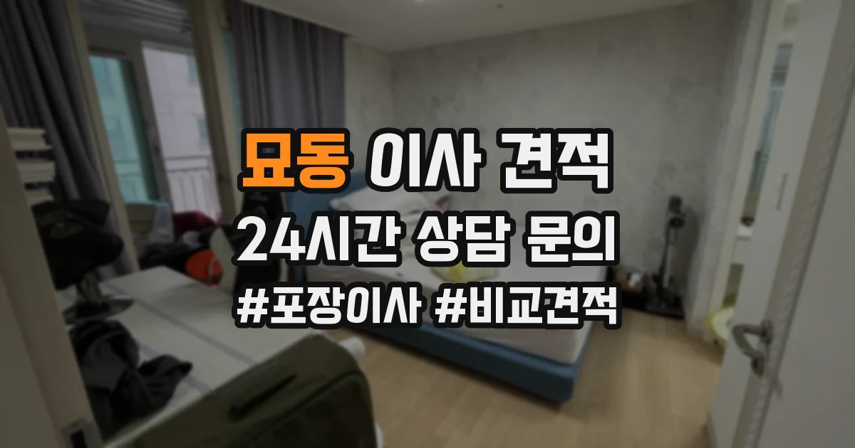 묘동 이사 견적