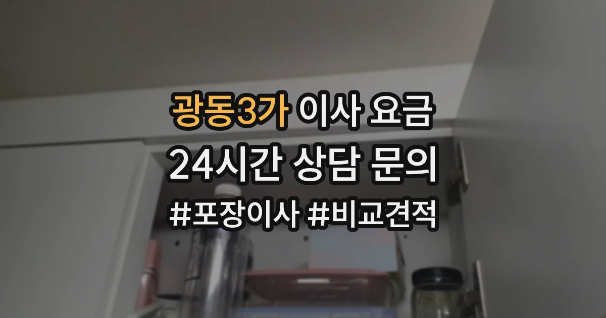 광동3가 이사 요금