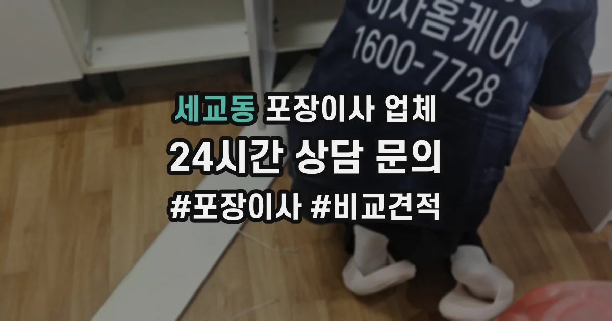 세교동 포장이사 업체