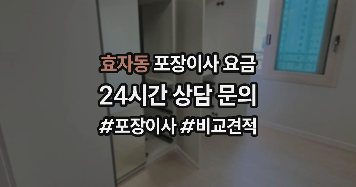 효자동 포장이사 요금
