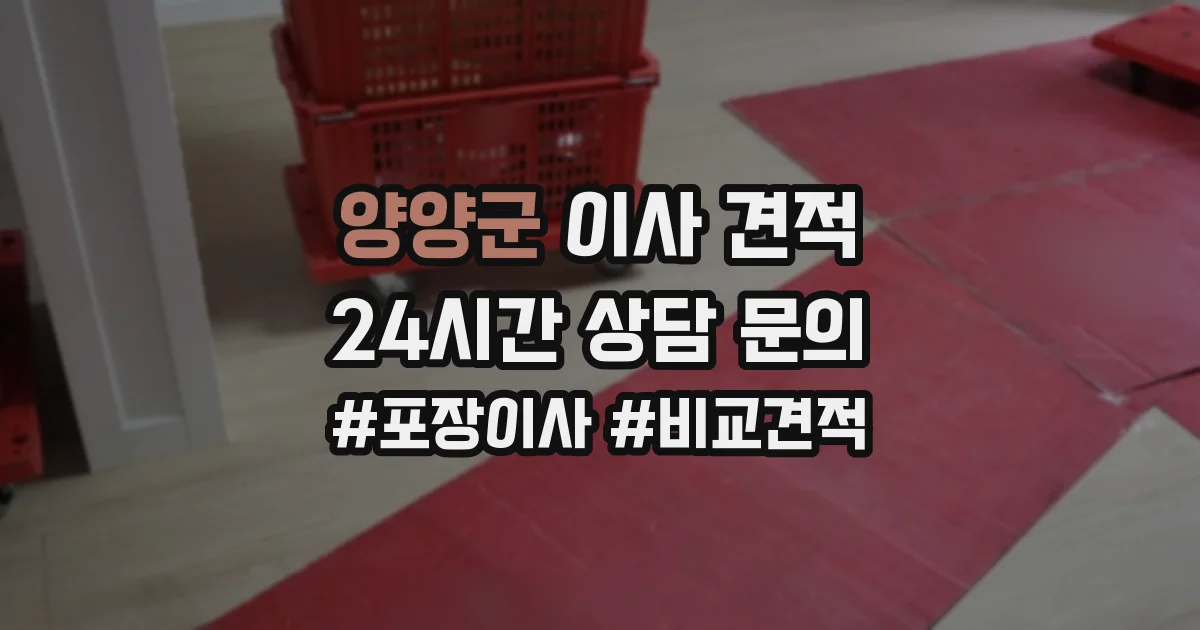 양양군 이사 견적