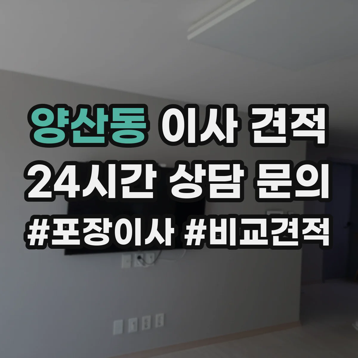 양산동 이사 견적