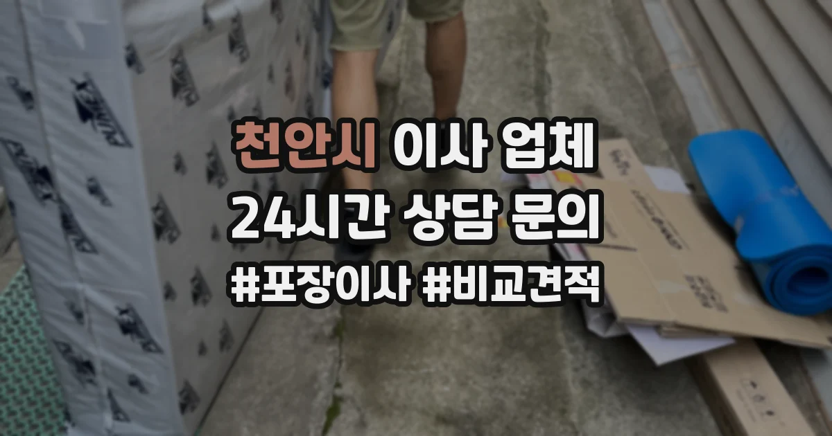 천안시 이사 업체