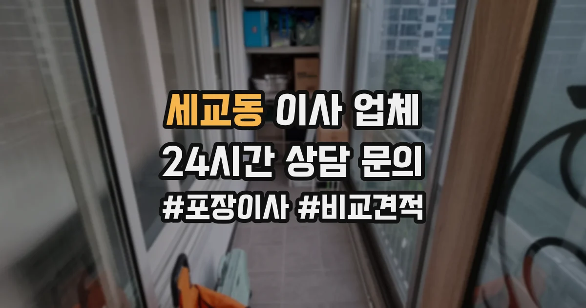 세교동 이사 업체