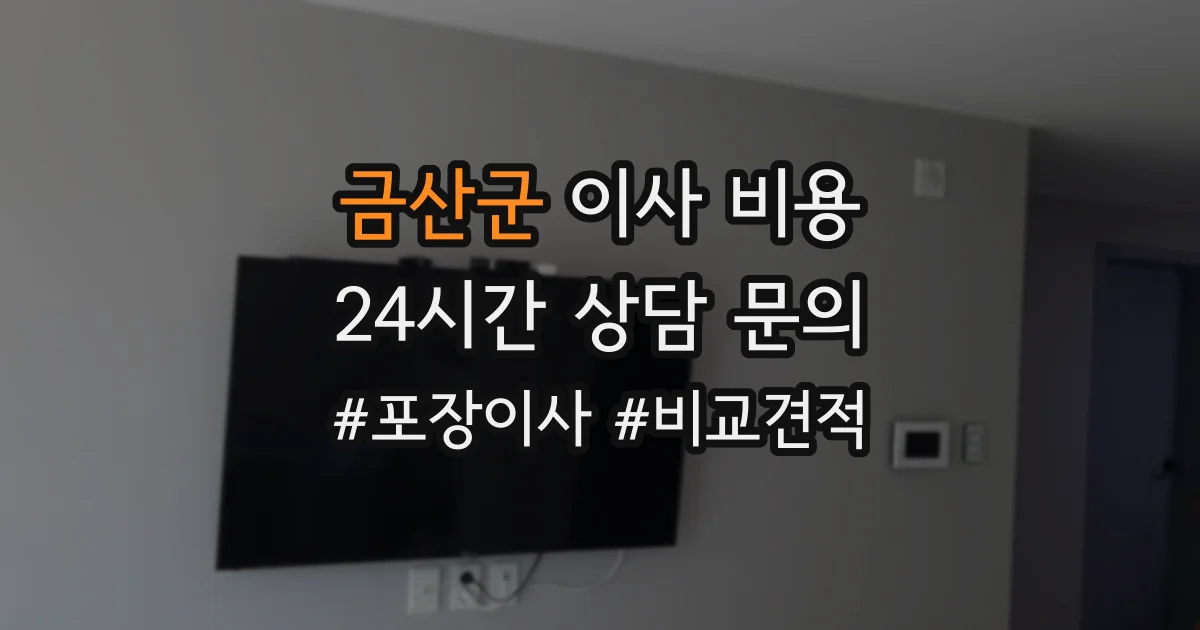 금산군 이사 비용
