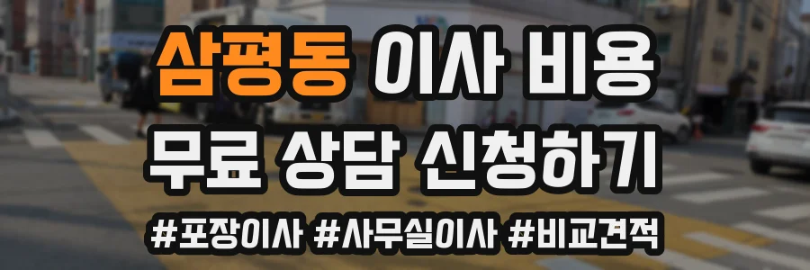 삼평동 이사 비용