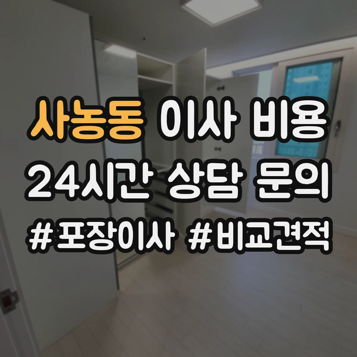 사농동 이사 비용