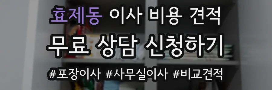 효제동 이사 비용 견적