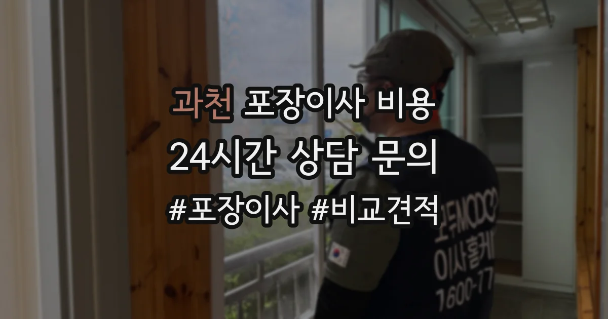 과천 포장이사 비용