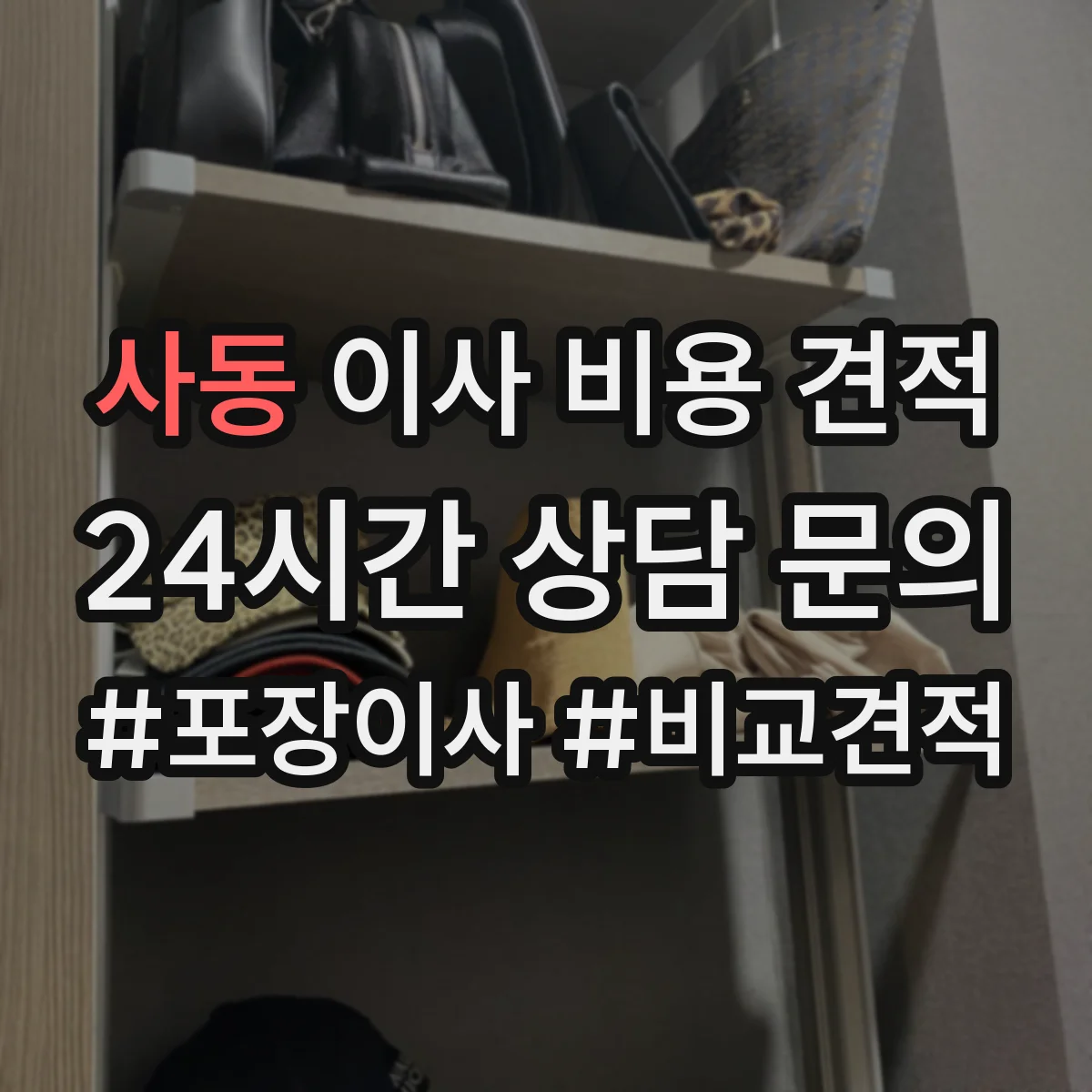 사동 이사 비용 견적
