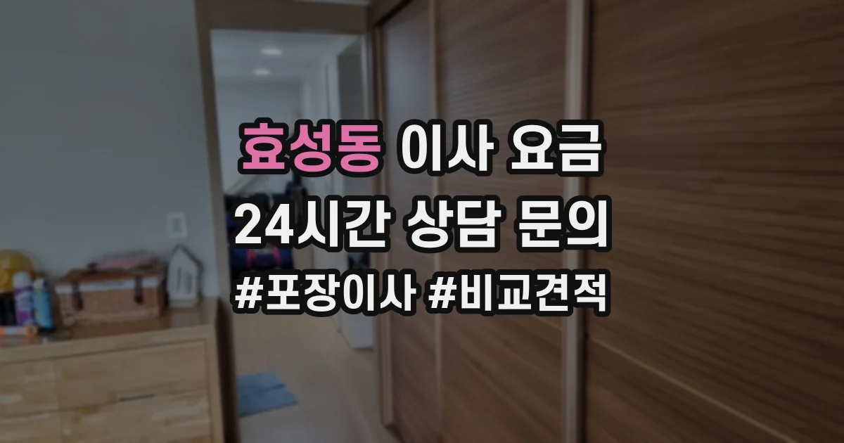효성동 이사 요금