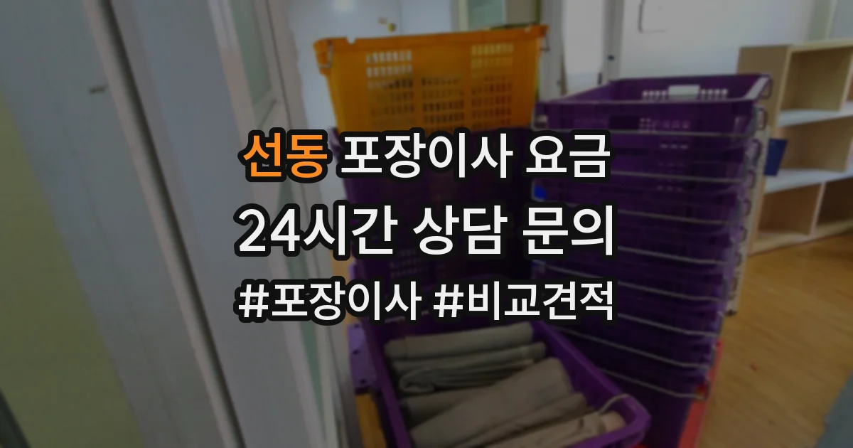 선동 포장이사 요금