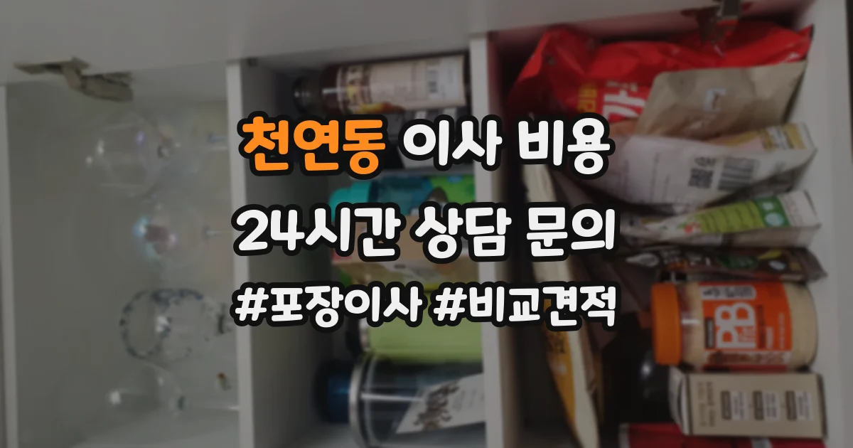 천연동 이사 비용
