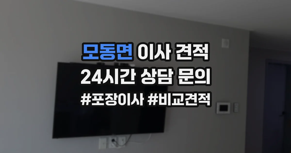모동면 이사 견적