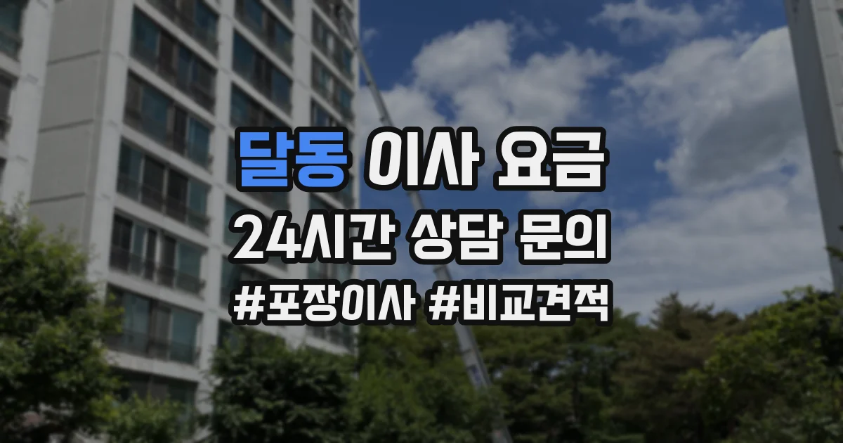 달동 이사 요금