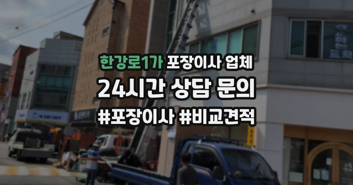 한강로1가 포장이사 업체