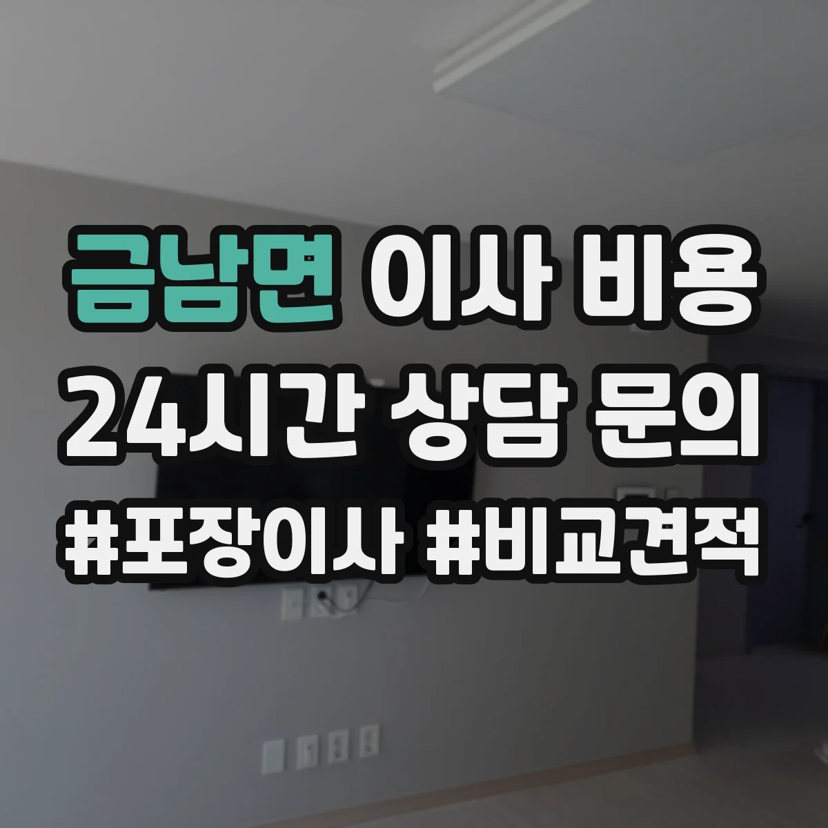 금남면 이사 비용