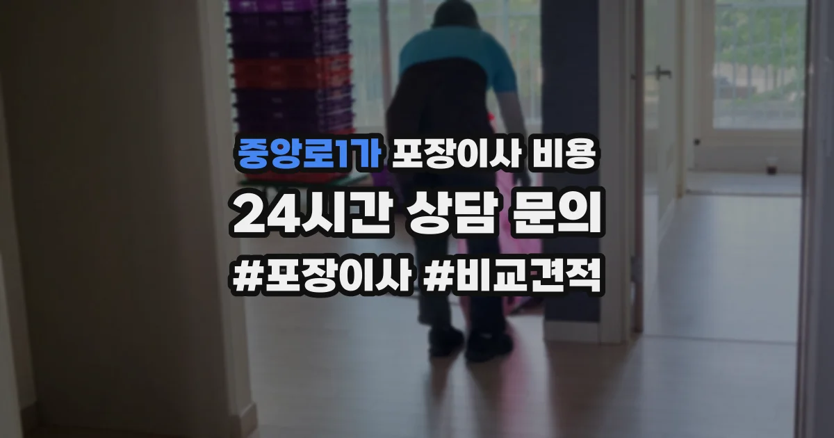 중앙로1가 포장이사 비용