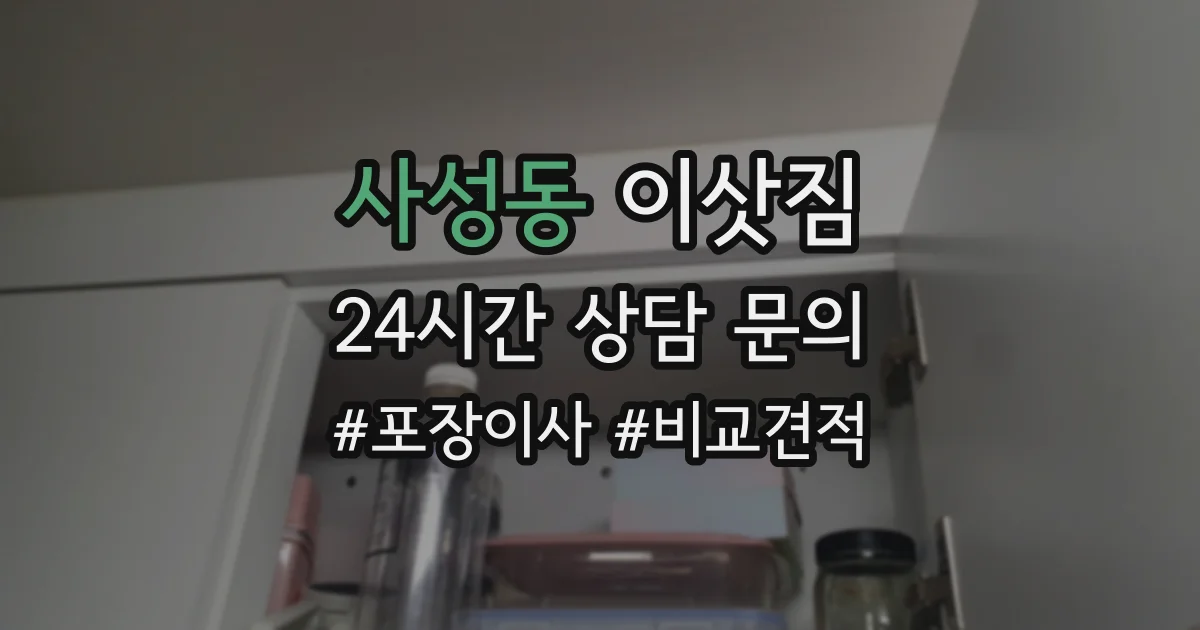 사성동 이삿짐