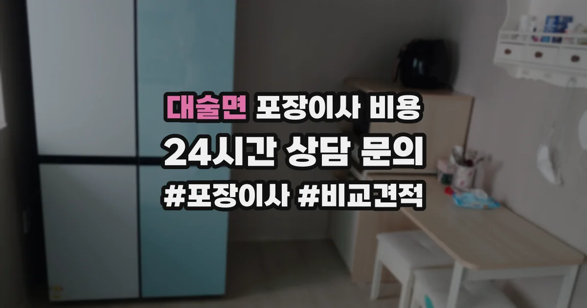 대술면 포장이사 비용
