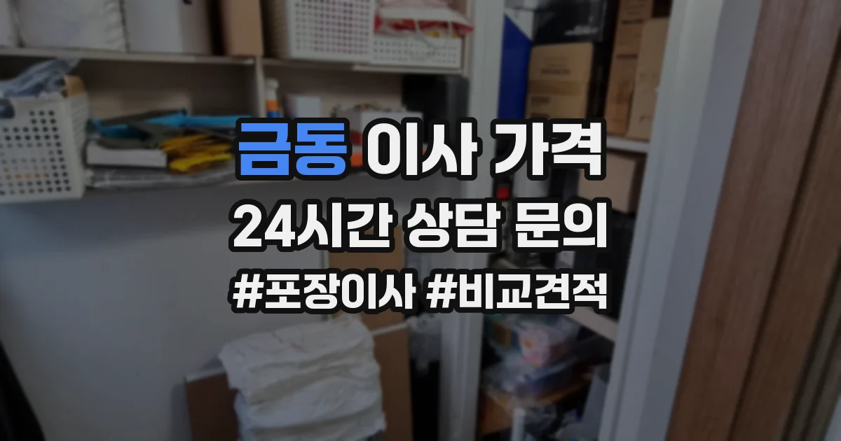 금동 이사 가격