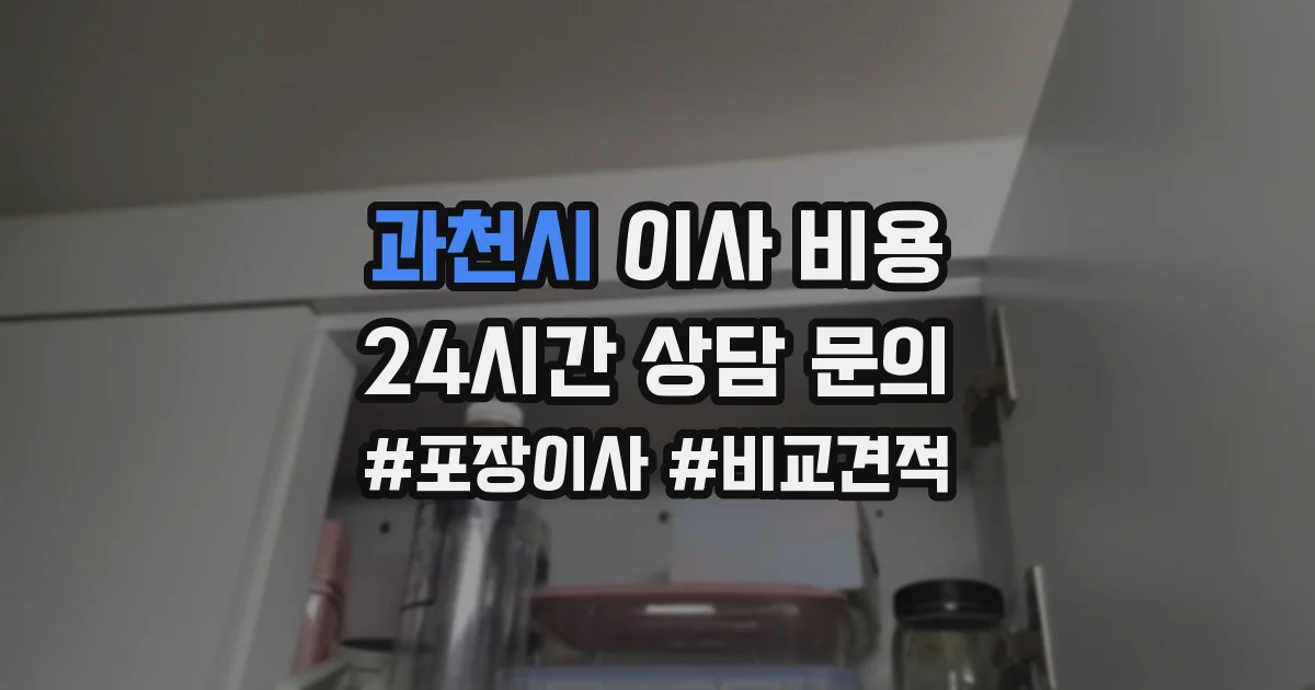 과천시 이사 비용