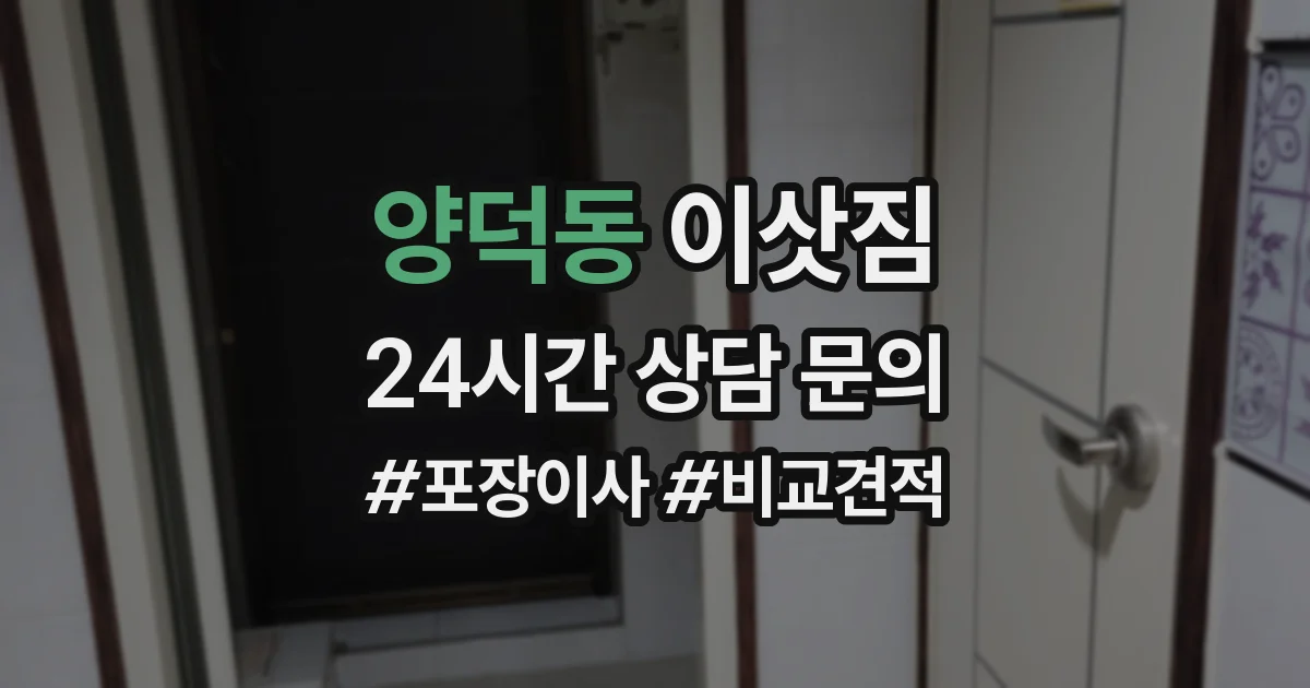 양덕동 이삿짐