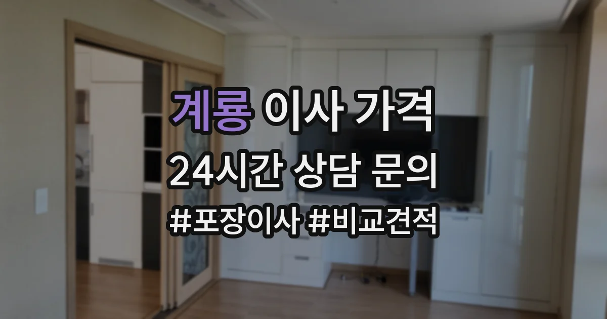 계룡 이사 가격