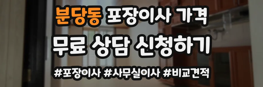 분당동 포장이사 가격