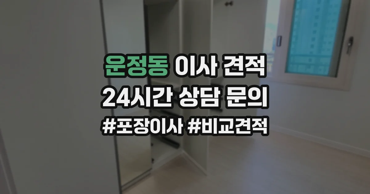 운정동 이사 견적