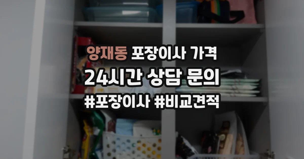 양재동 포장이사 가격